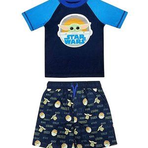 NWT Disney Star Wars Baby Yoda Board shorts set